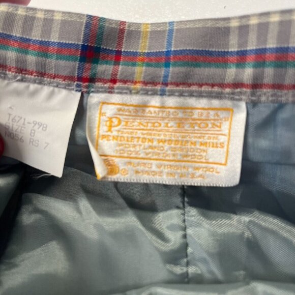 Pendleton Vintage  90s Plaid Academia Secretarial Skirt Pleated Front Size Small - Picture 4 of 8